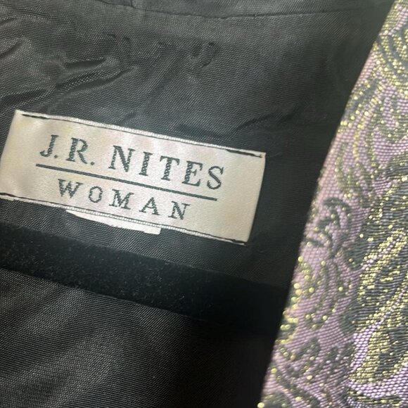J.R. Nites Woman Purple & Black Metallic Bolero Jacket Whimsy Goth FairyFormal - Picture 3 of 10